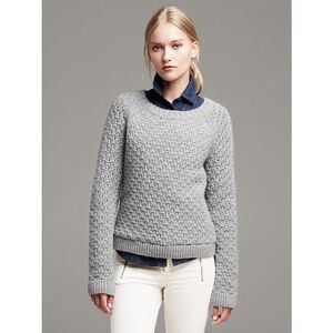 BANANA REPUBLIC STAR-STITCH CREW alpaca knit PULLOVER size XL NWOT